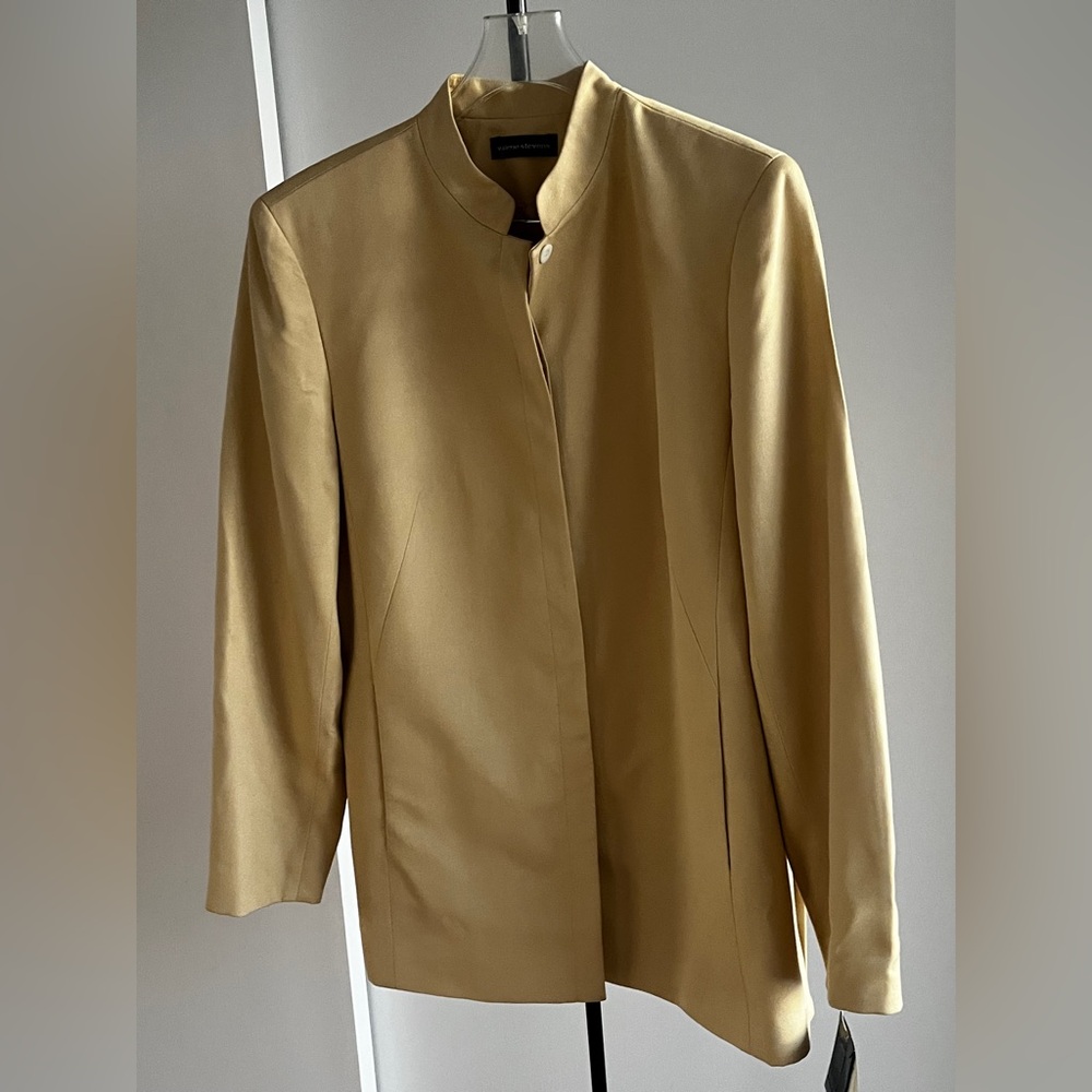 NWT Valerie Stevens $129 Silk Button Front Formal Jacket Blazer Ivory Cream 10